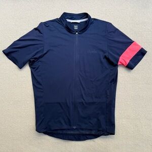 Rapha Classic Flyweight Jersey Navy Blue Pink Cycling Performance Activewear M